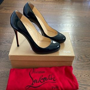 Christian Louboutin Navy Patent Filo Pumps
